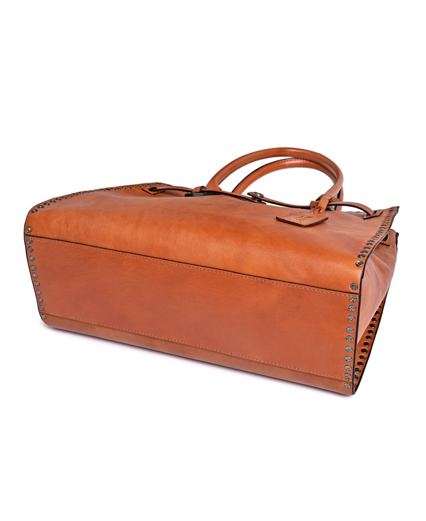 Женская сумка OLD TREND Westland Large Studded Leather Satchel, цвет: Верблюжий — фото 7
