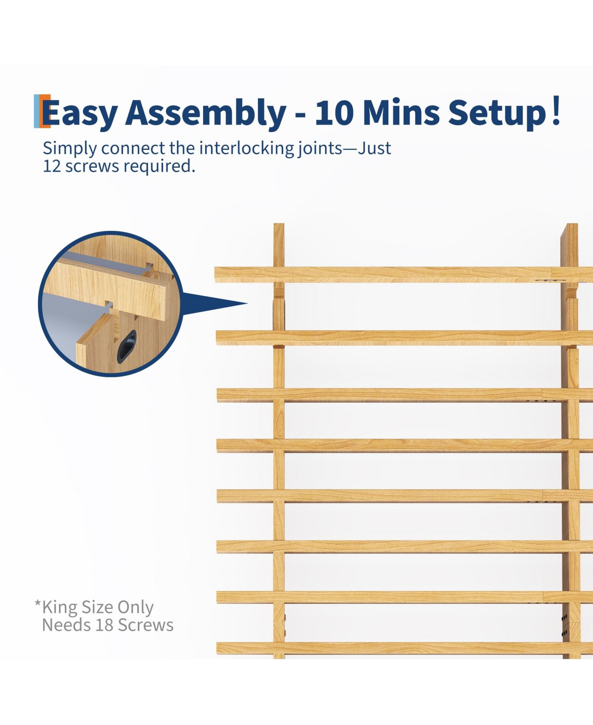 homfan Mortise and Tenon Platform Bed Frame