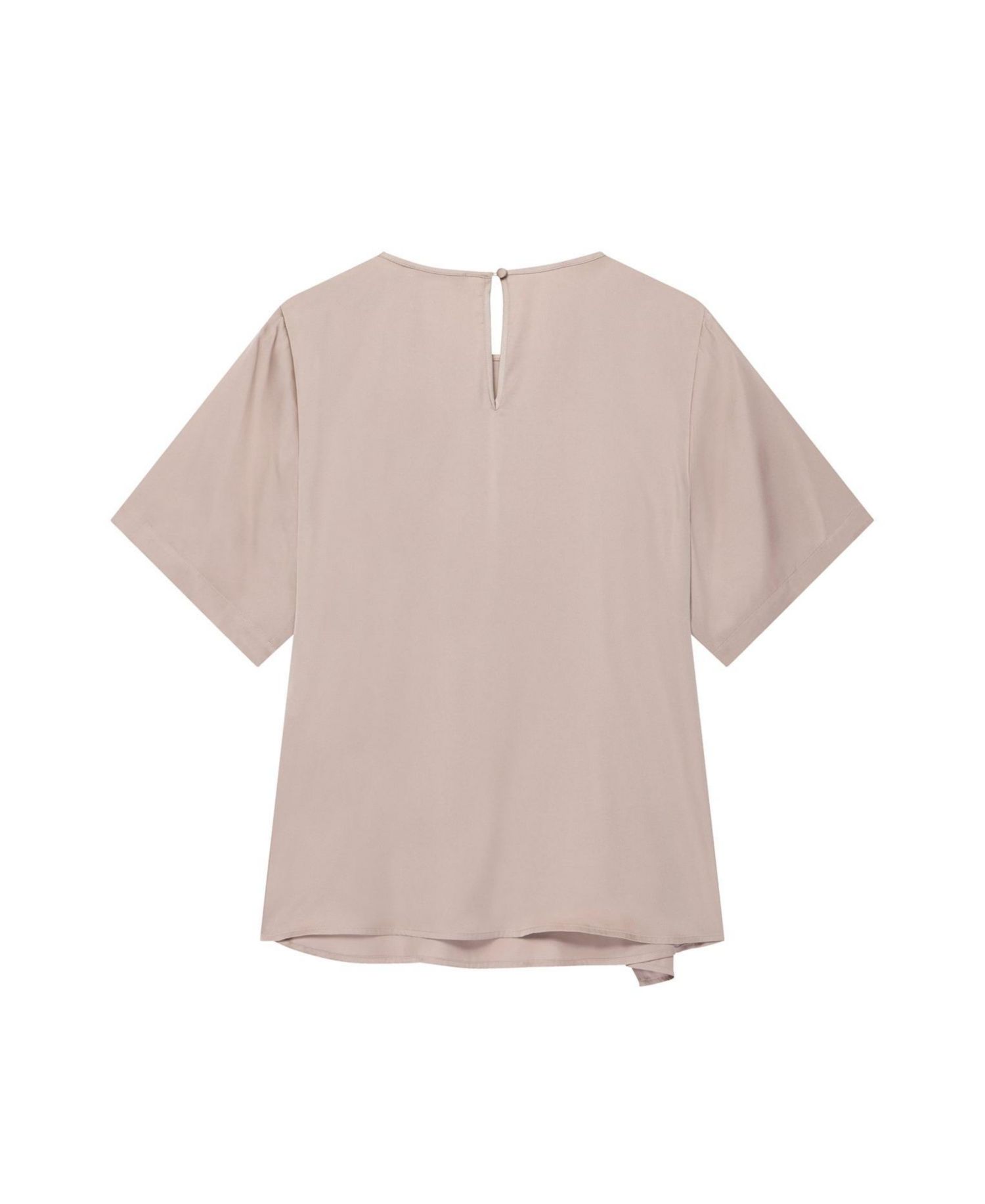 Women's Satin Ruffle-Front Button-Back Top