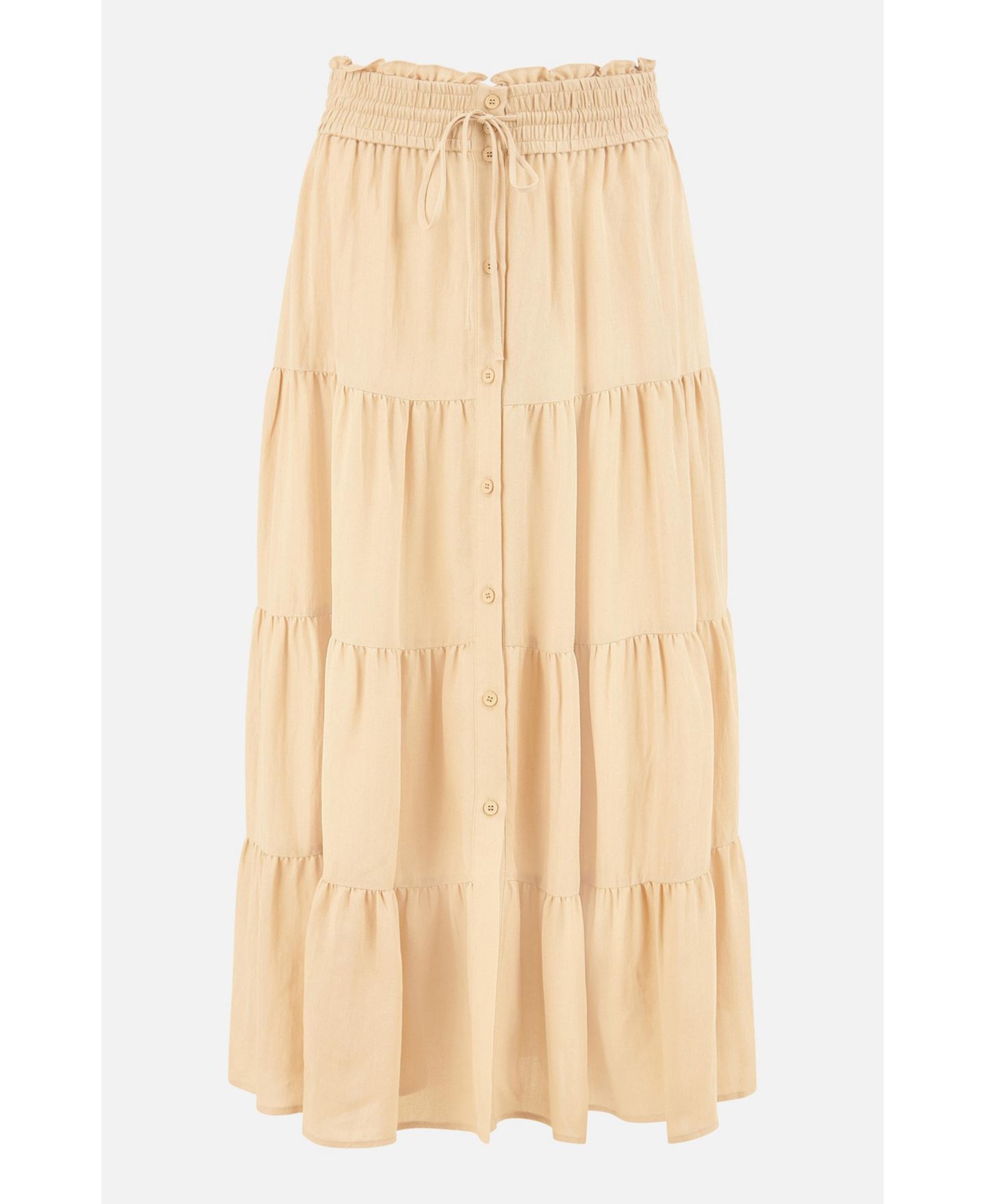 Женская юбка Yumi High-Waisted Midi Boho, цвет: Серо-бежевый — фото 5