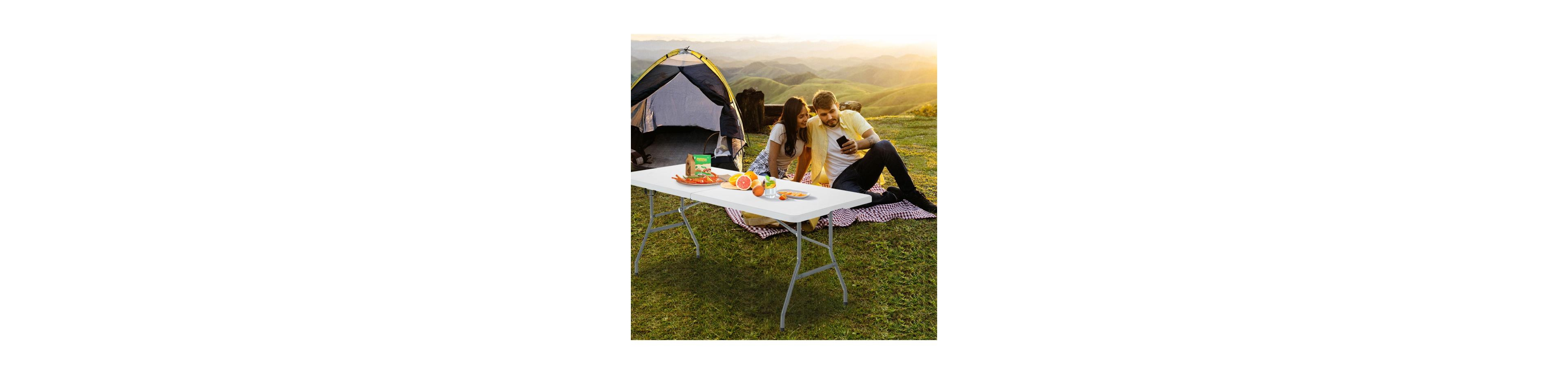 Mountaintop Portable Folding Camping Table with Carrying Handle for Picnic