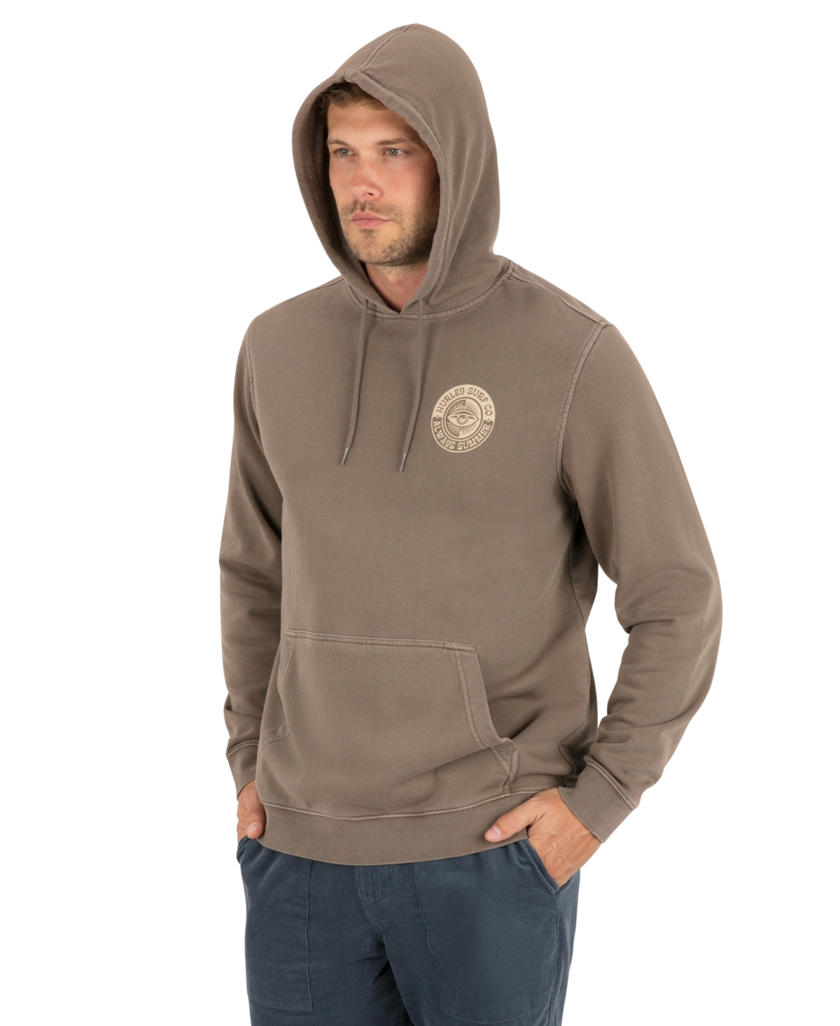 Hurley Men's Naturals Kangeroo Pocket Graphic Hoodie