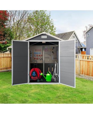 6x 4 Feet Plastic Outdoor Storage Shed with Lockable Door
