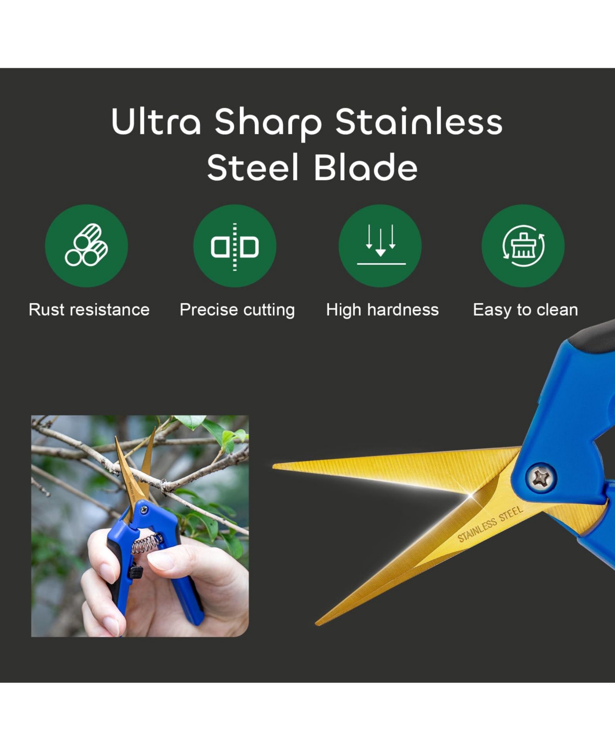 Xdovet Pruning Shears Gardening Hand Snips Stainless Steel