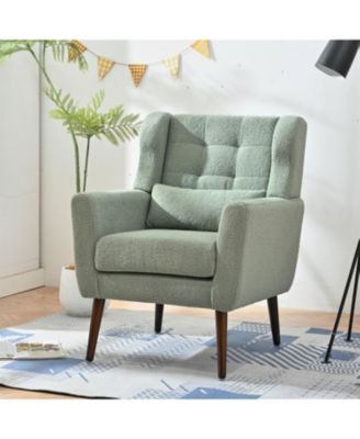 Modern Teddy Fabric Accent Chair for Living Room Reading