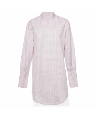 Women's Corso Checkered Cotton Mock Neck Shirt