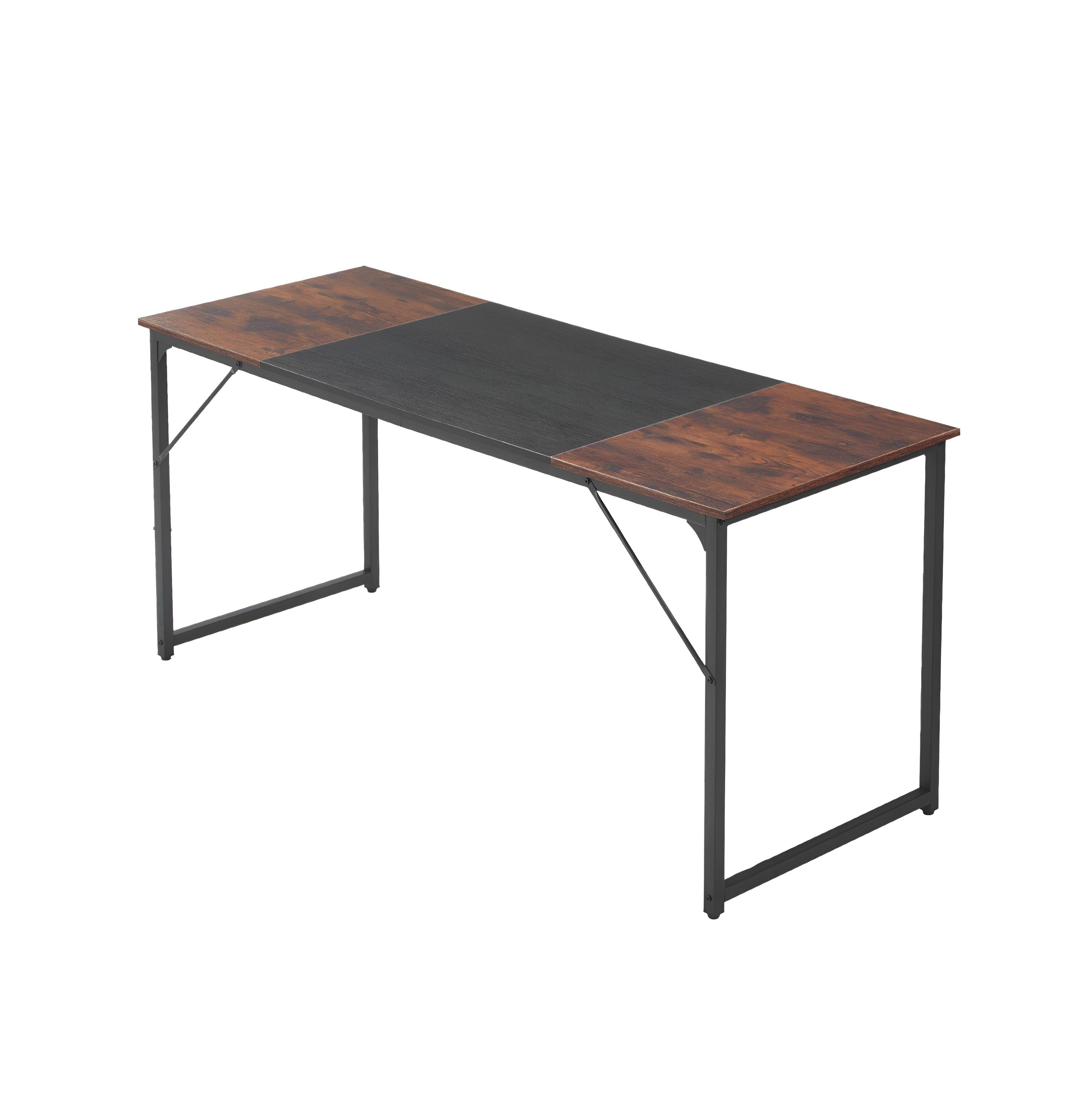 Slickblue Modern Office Computer Desk with Large Legroom, Metal Frame Workstation for Study and Gaming