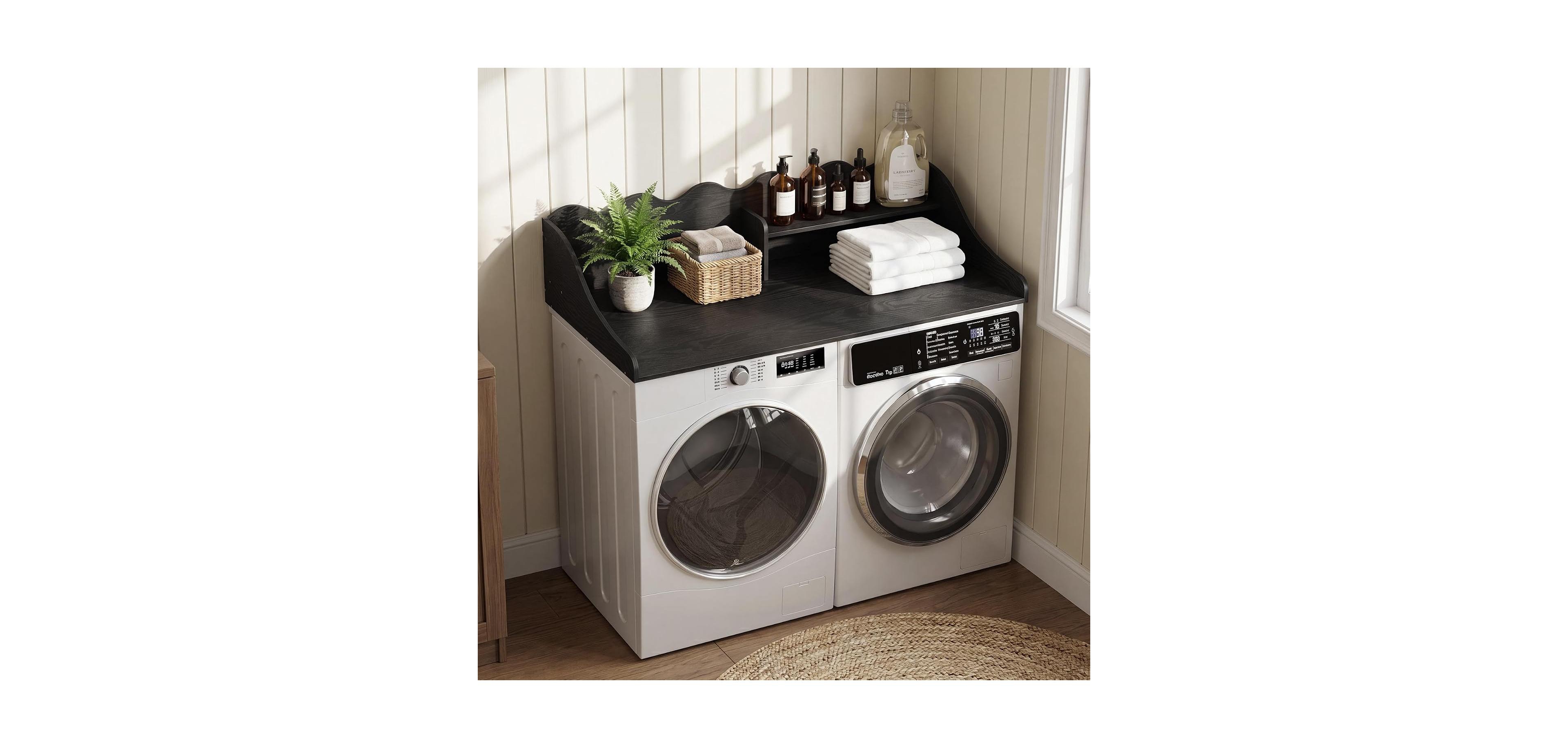 Tribesigns 54" Washer Dryer Countertop with Shelf