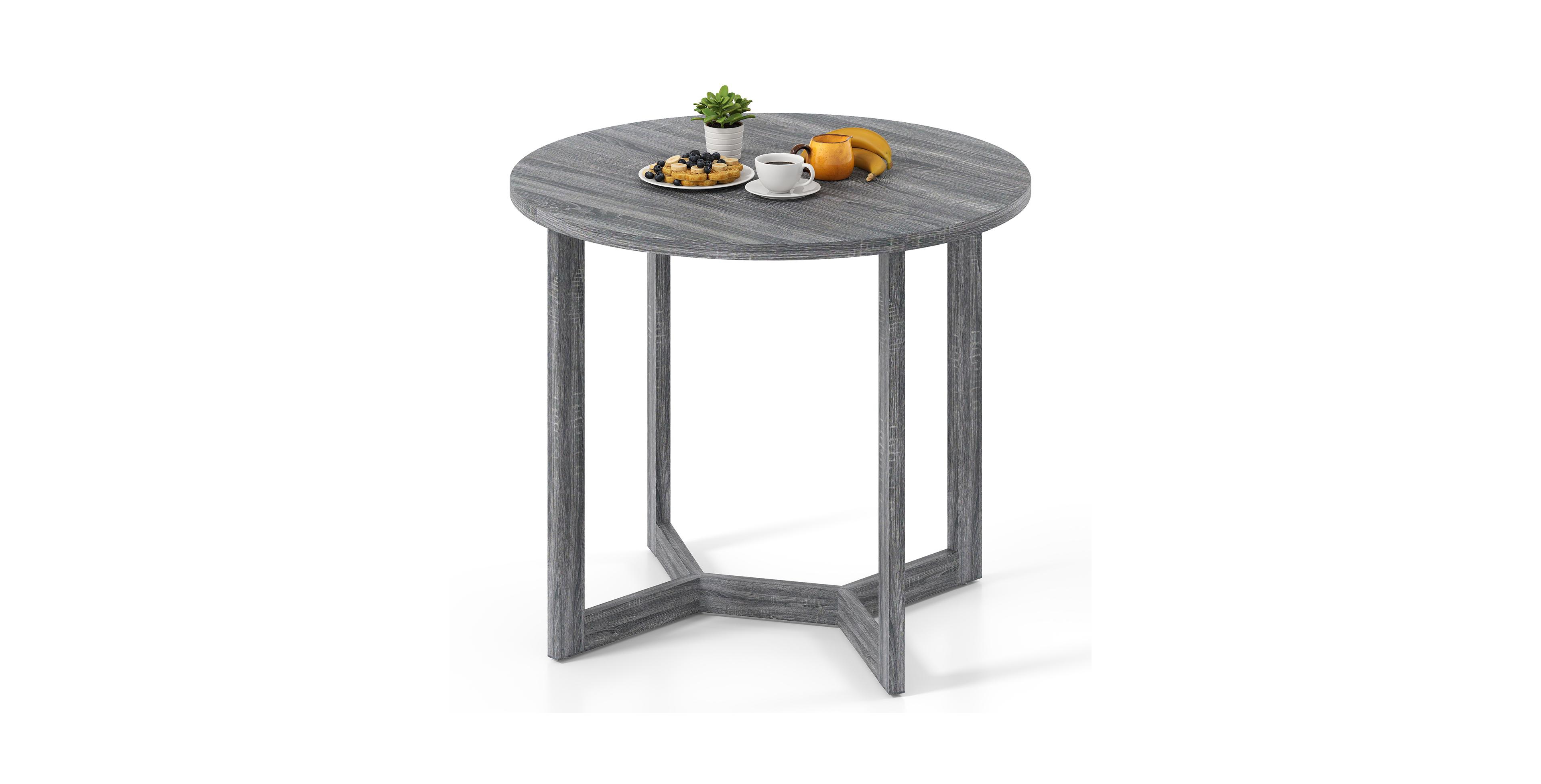 Mecale 36-Inch Round Dining Table with Wing-Shaped Pedestal Base