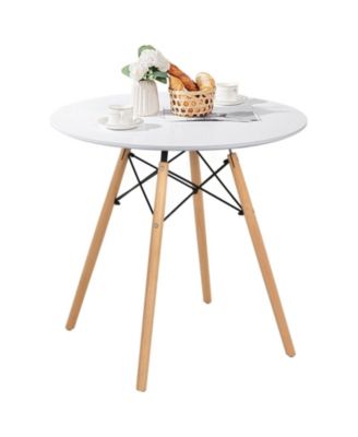 31-Inch Round Modern Dining Table with Solid Wood Legs