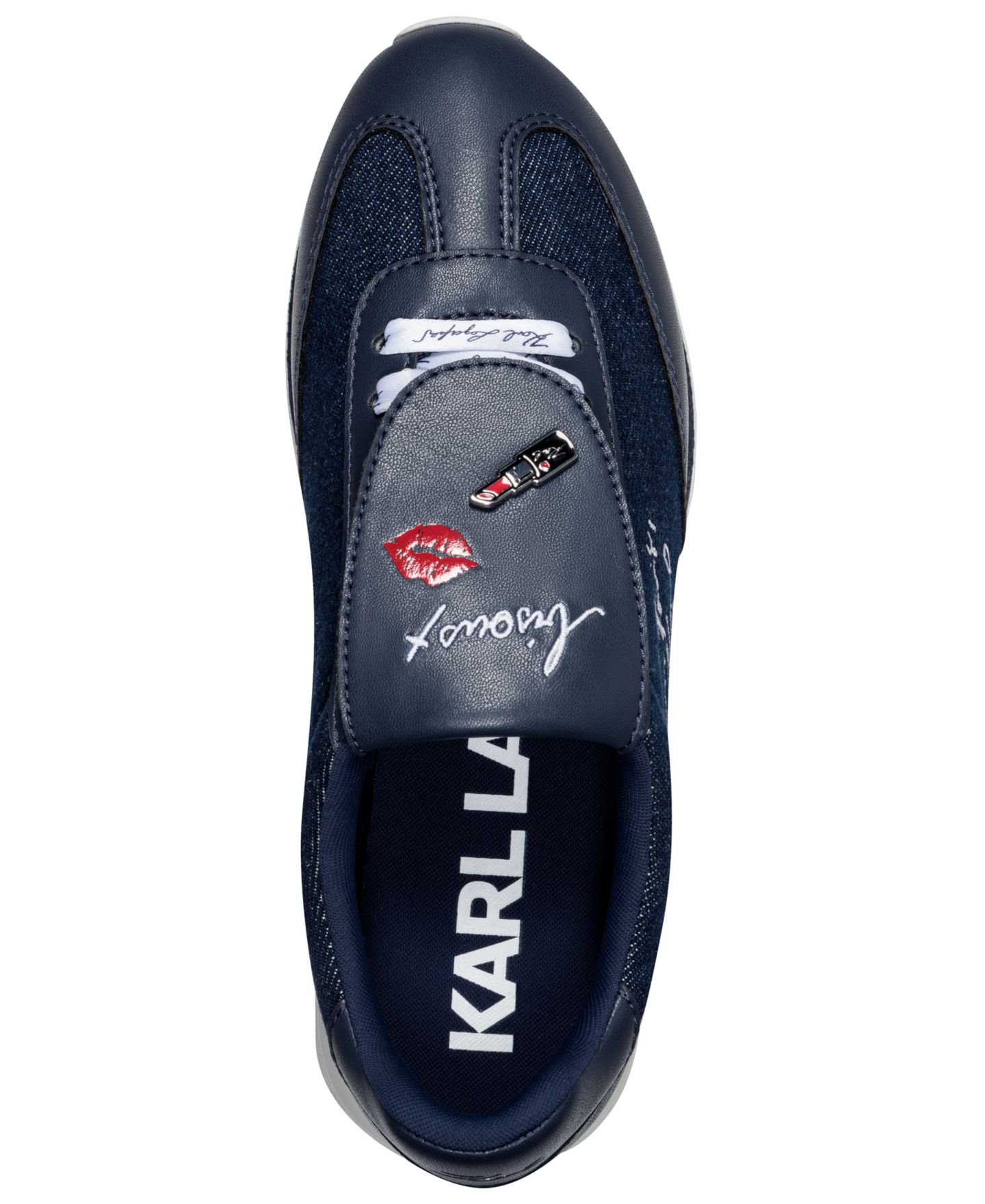 Женские кроссовки KARL LAGERFELD PARIS Midwood Lace-Up, цвет: Тёмно-синий — фото 4