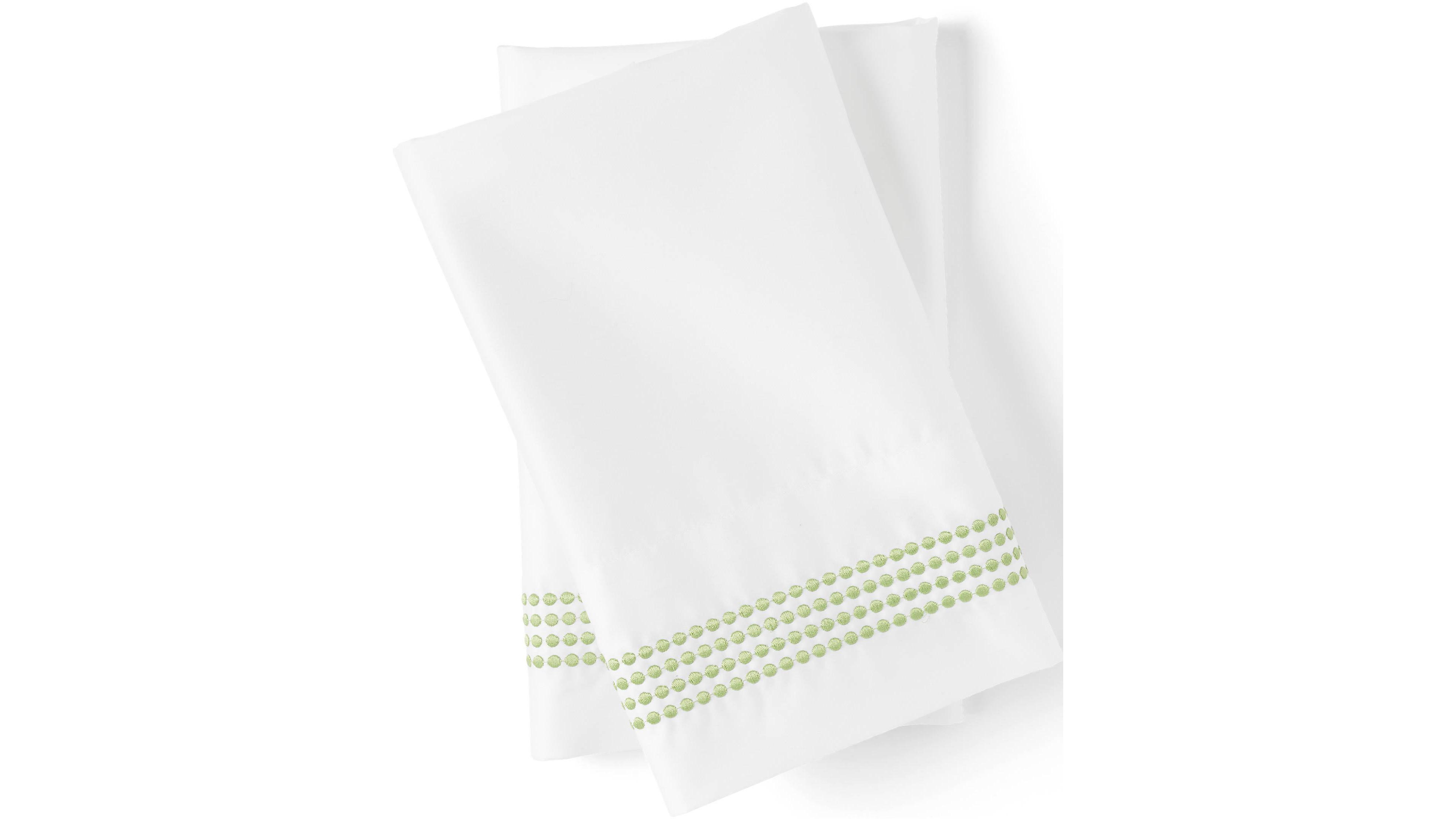 Lands' End Supima Cotton No Iron Sateen Embroidered Pillowcases