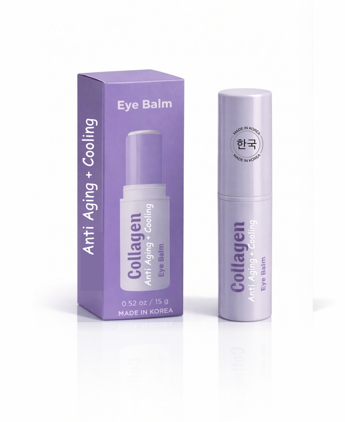 Lovery Collagen Anti-Aging + Cooling Eye Balm - Korean Skin Care Brightening and Depuffing Treatment - Purple