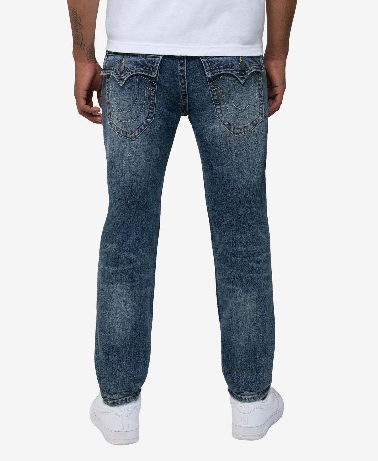 Мужские джинсы True Religion Rocco Flap Skinny, цвет: Пыльная средняя варка — фото 3
