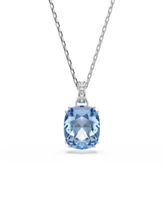 Gold-Tone Plated Blue Crystal Necklace