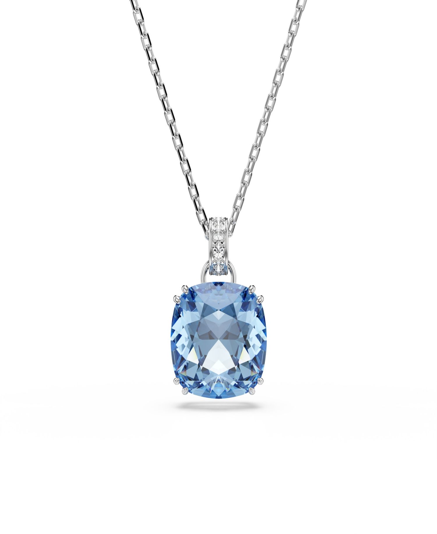 Gold-Tone Plated Blue Crystal Necklace