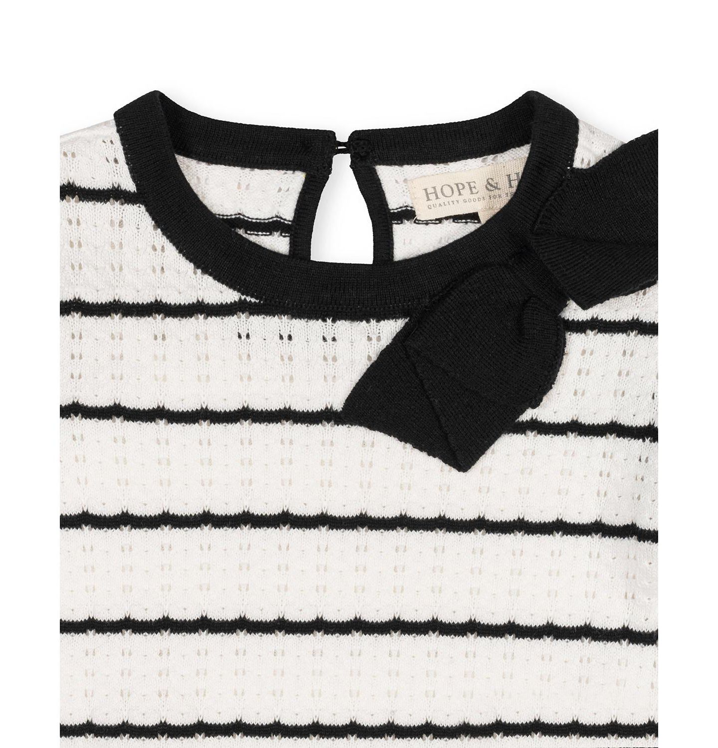 Платье Hope & Henry Organic Bow Detail Pointelle Sweater Dress для девочек, цвет: Чёрный — фото 4