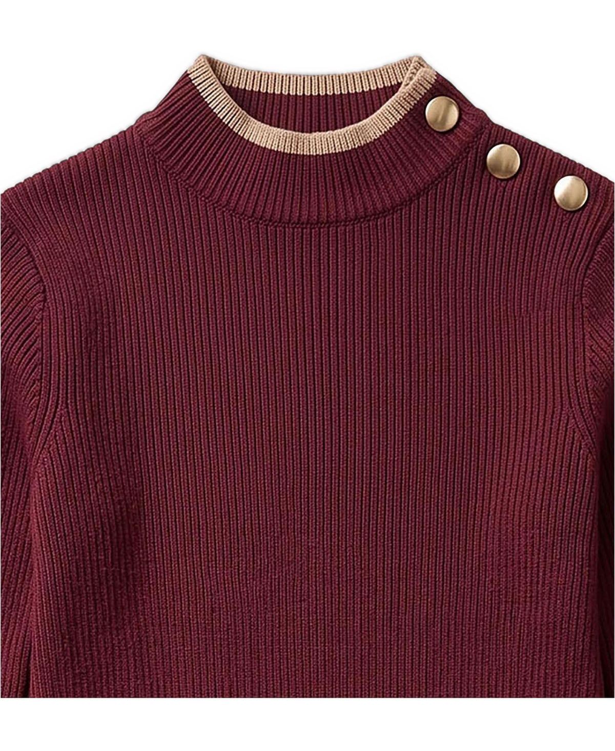 Hope & Henry Little and Big Girls (6 - 12) Organic Mock Neck Flounce Hem Sweater Dress