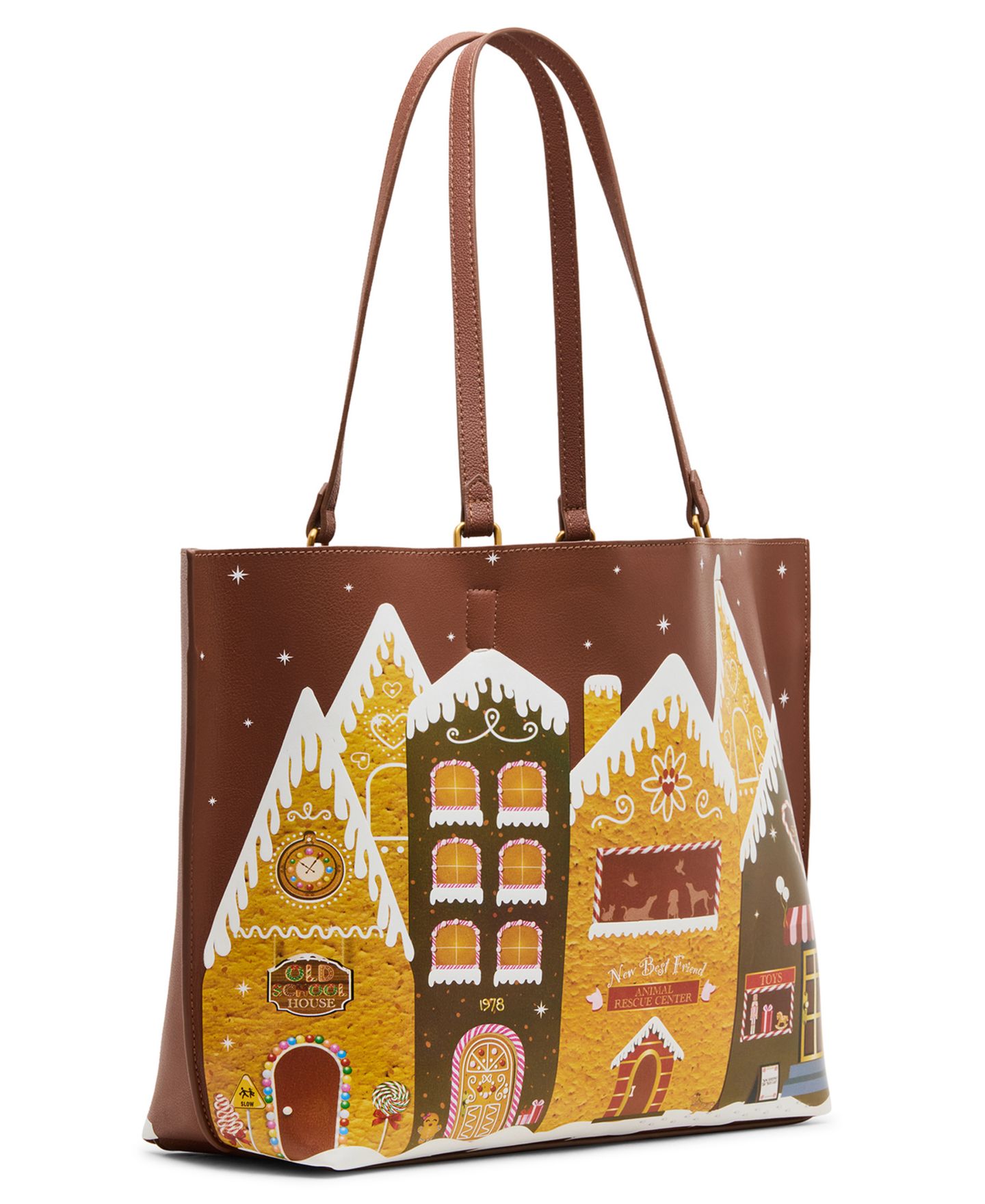 Женская сумка Betsey Johnson Takes A Village Large Tote Handbag, цвет: Коричневый — фото 3