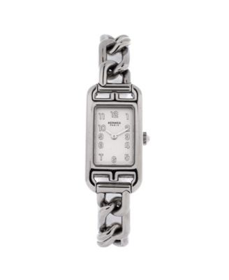 Pre-Owned Hermes Nantucket Quartz Watch in Stainless Steel 17mm