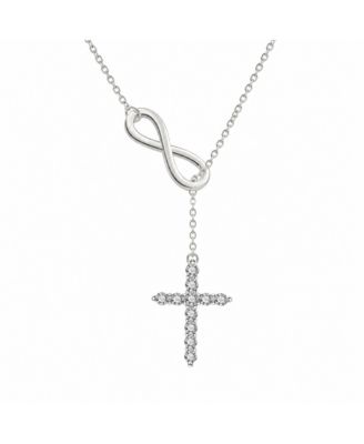 Infinite Cross Lariat Necklace