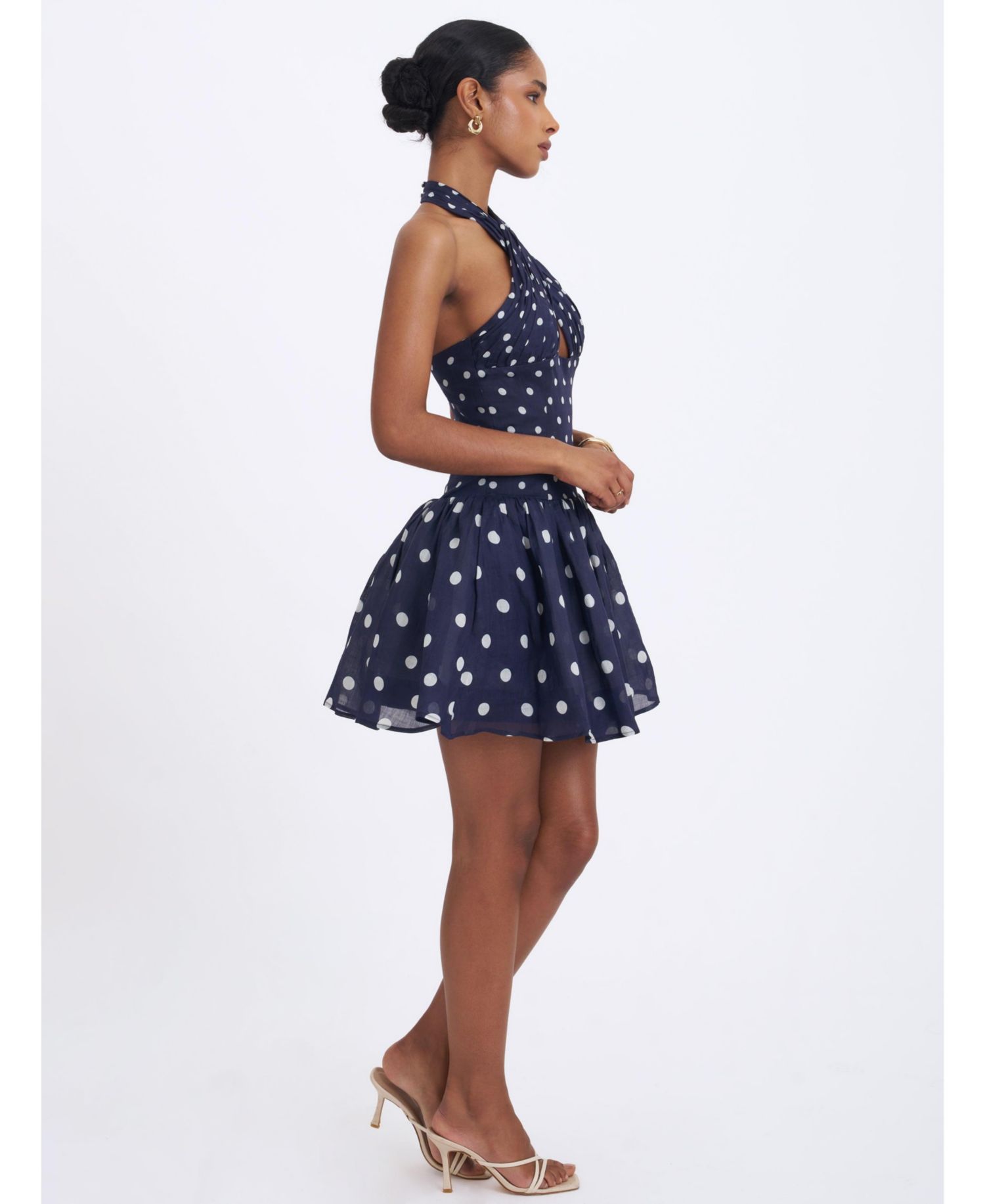 Women's Yamina Polka-Dot Halter Mini Dress