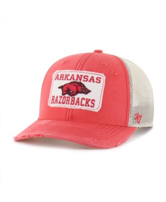 Men's and Women's Red Arkansas Razorbacks Egremont Well-Worn Adjustable Trucker Hat