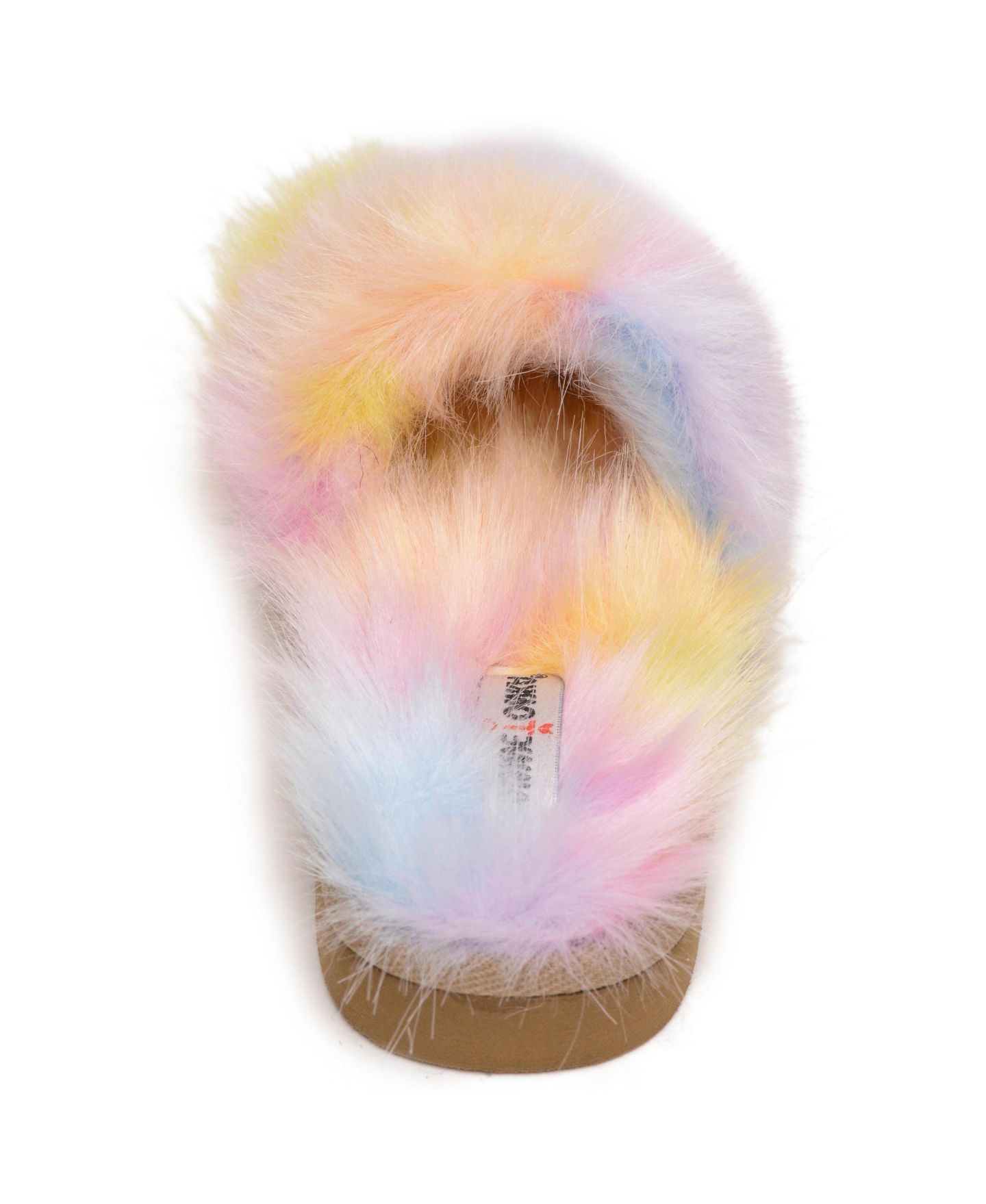 Тапочки Minnetonka Lyla Faux Fur Slide Slippers для девочек, цвет: Розовый — фото 5
