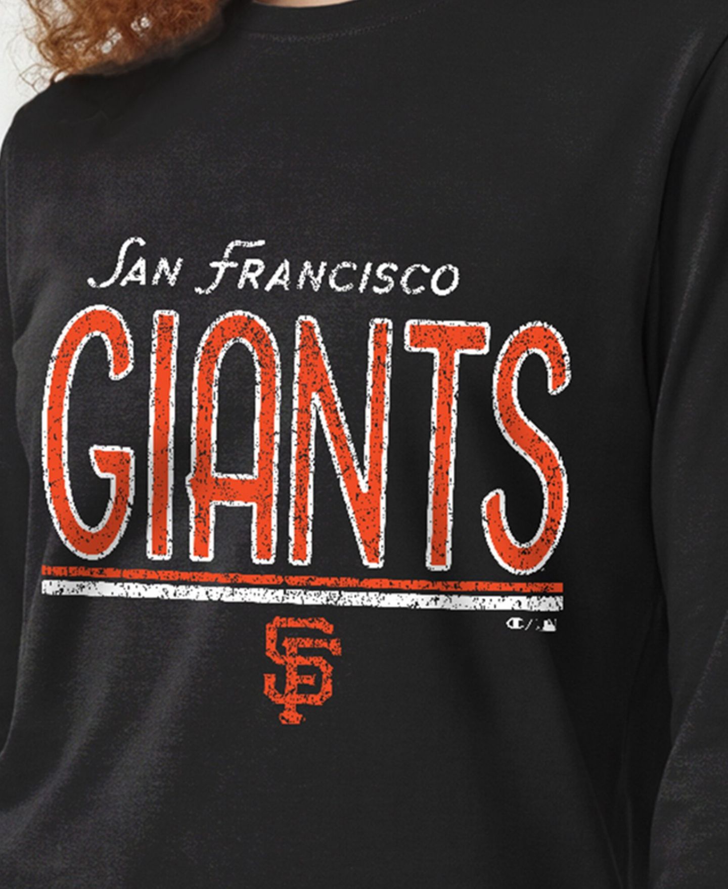 Женская футболка Champion San Francisco Giants Long-Sleeve Distressed — фото 5