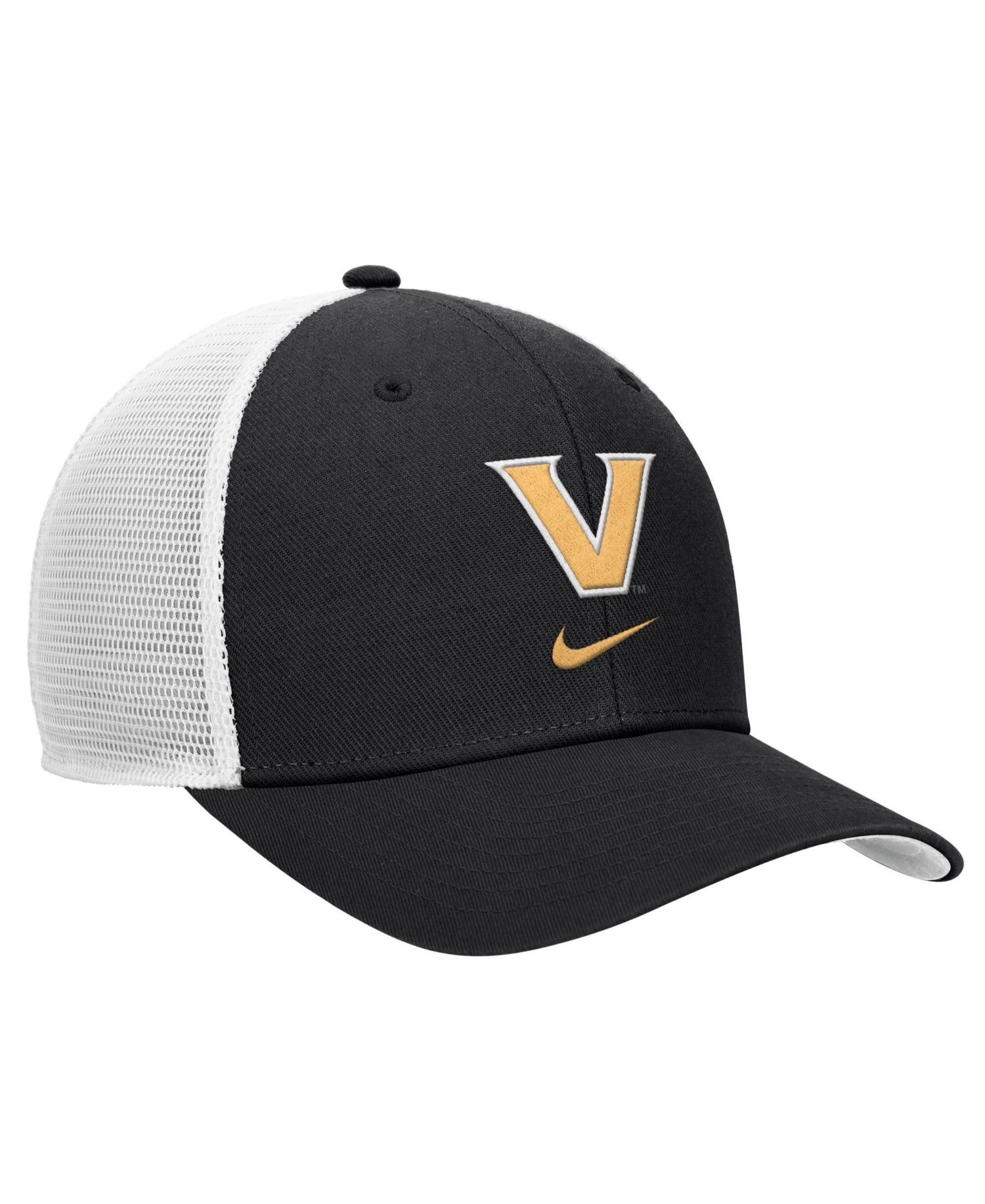 Men's Black Vanderbilt Commodores Rise Trucker Dri-FIT Adjustable Hat