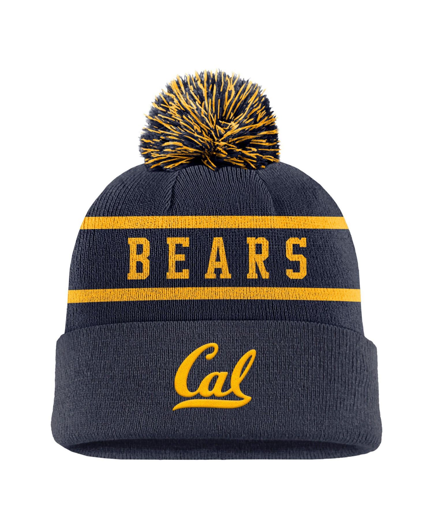 Men's Navy Cal Bears Peak Cuffed Knit Hat with Pom