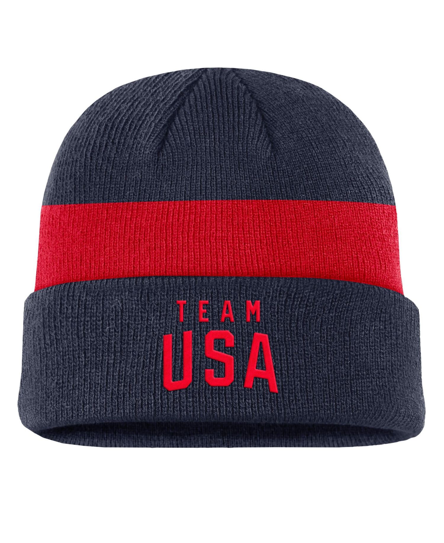 Men's Navy Team USA Stripe Terra Cuffed Knit Hat
