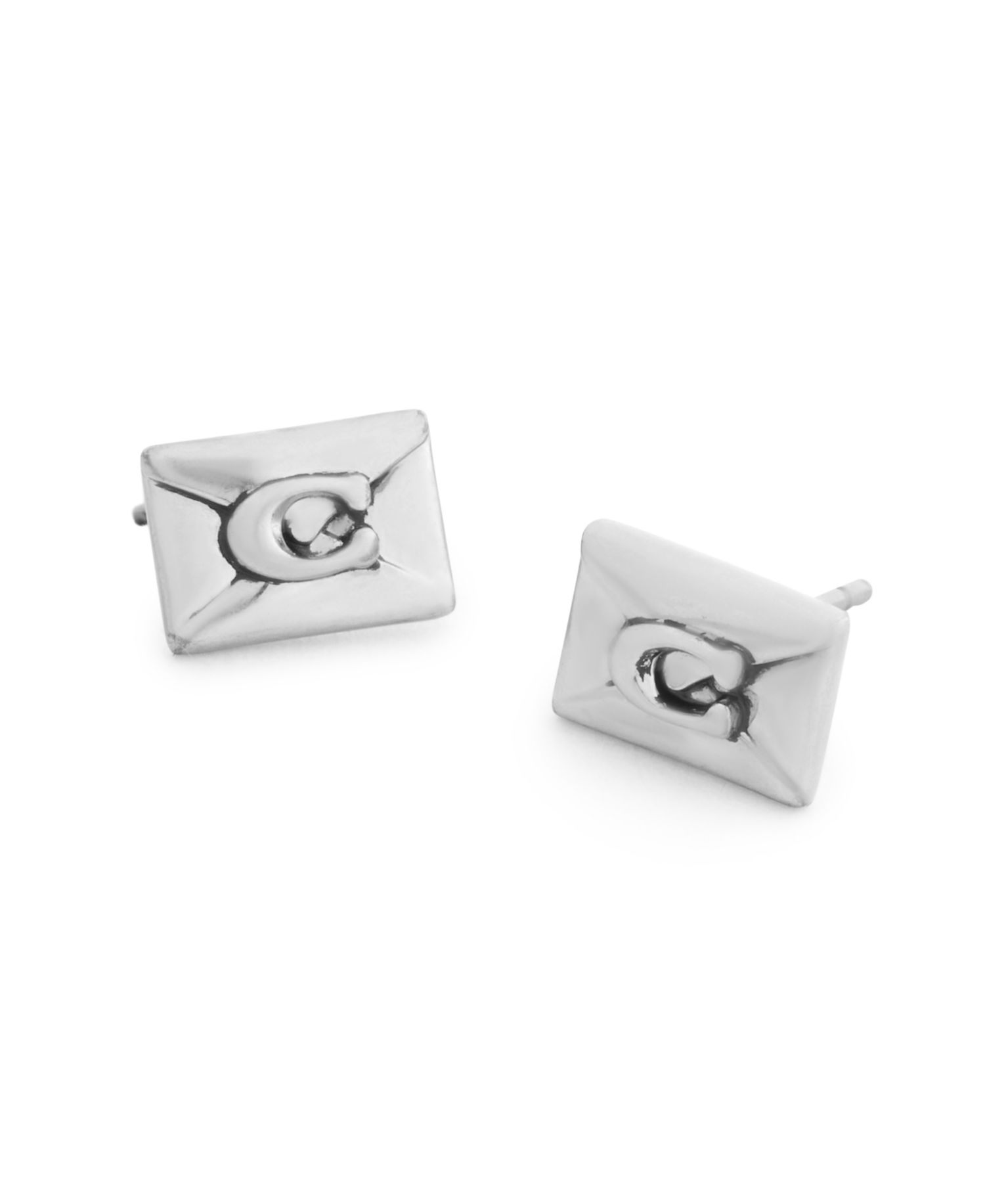 Silver Heritage Signature Envelope Stud Earrings