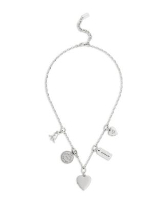 Silver Heritage Charm Bib Necklace