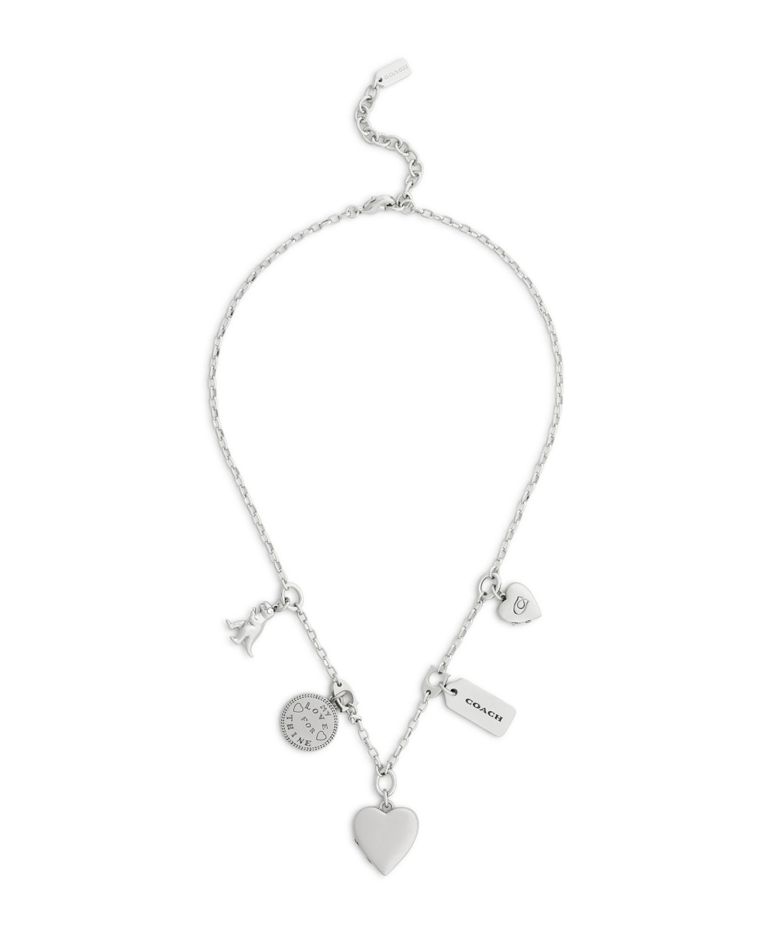 Silver Heritage Charm Bib Necklace