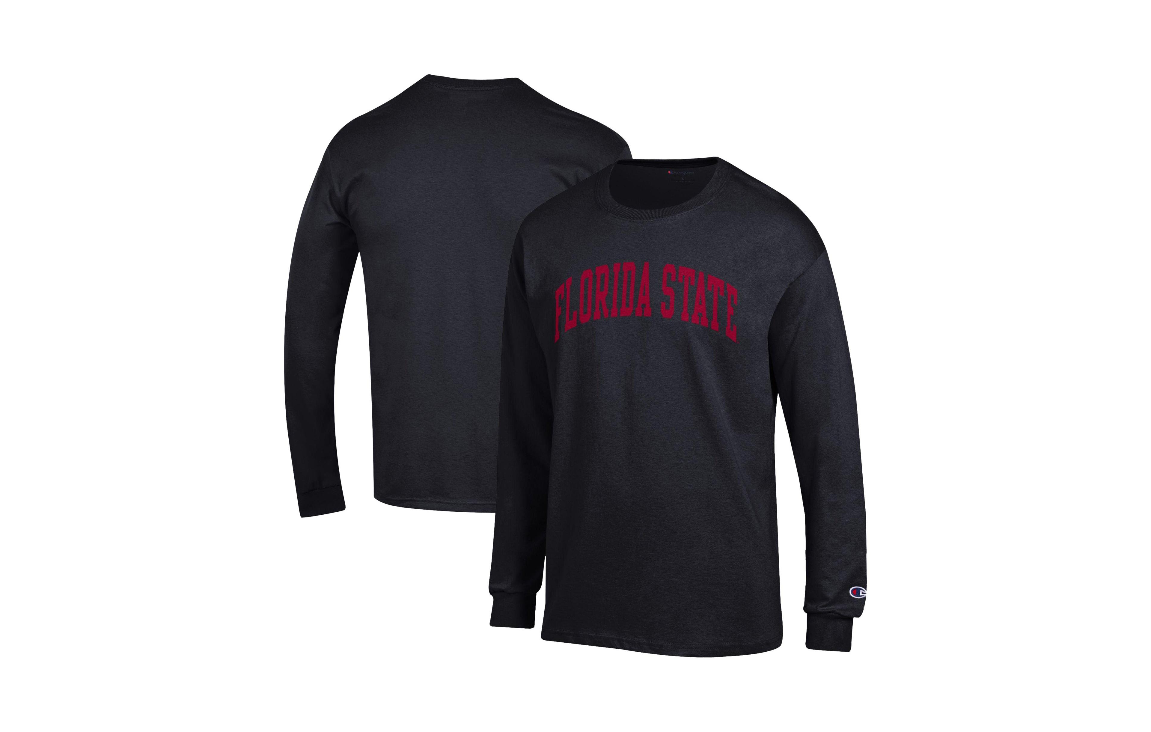 Champion Men's Black Florida State Seminoles Basic Arch Long sleeves T-Shirt