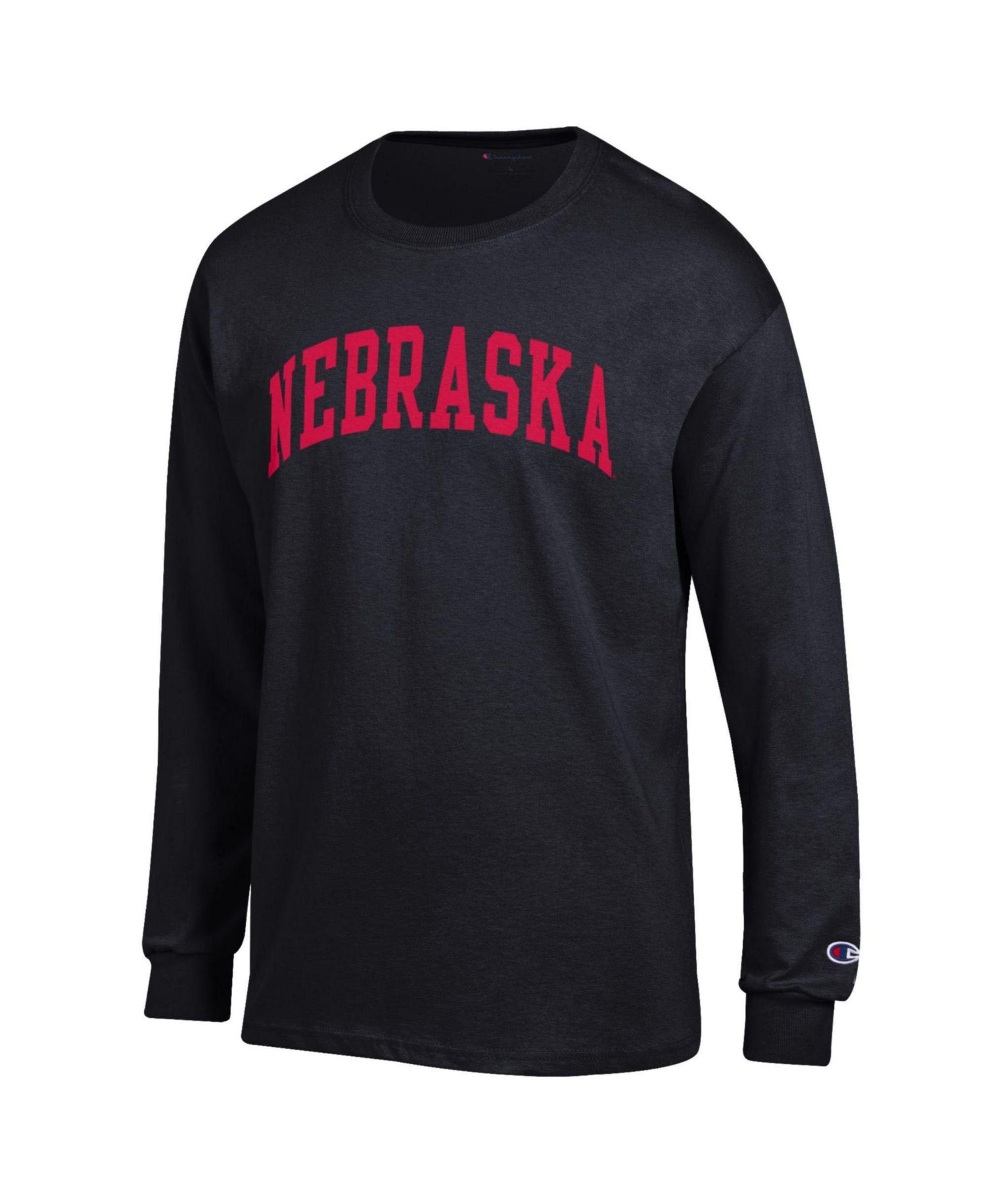 Men's Scarlet Nebraska Huskers Basic Arch Long Sleeve T-Shirt