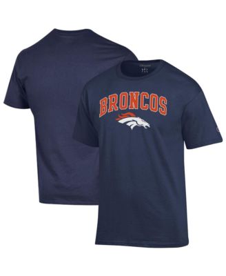 Men's Navy Denver Broncos Arch Over Logo T-Shirt