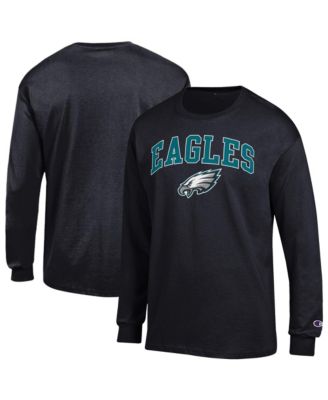 Men's Black Philadelphia Eagles Arch Over Logo Long Sleeve T-Shirt