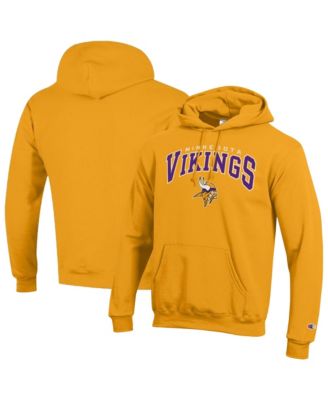 Men's Gold Minnesota Vikings Power Blend Arch over Logo Hoodie