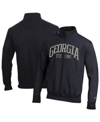 Men's Black Georgia Bulldogs Powerblend Quarter-Zip Pullover Sweatshirt