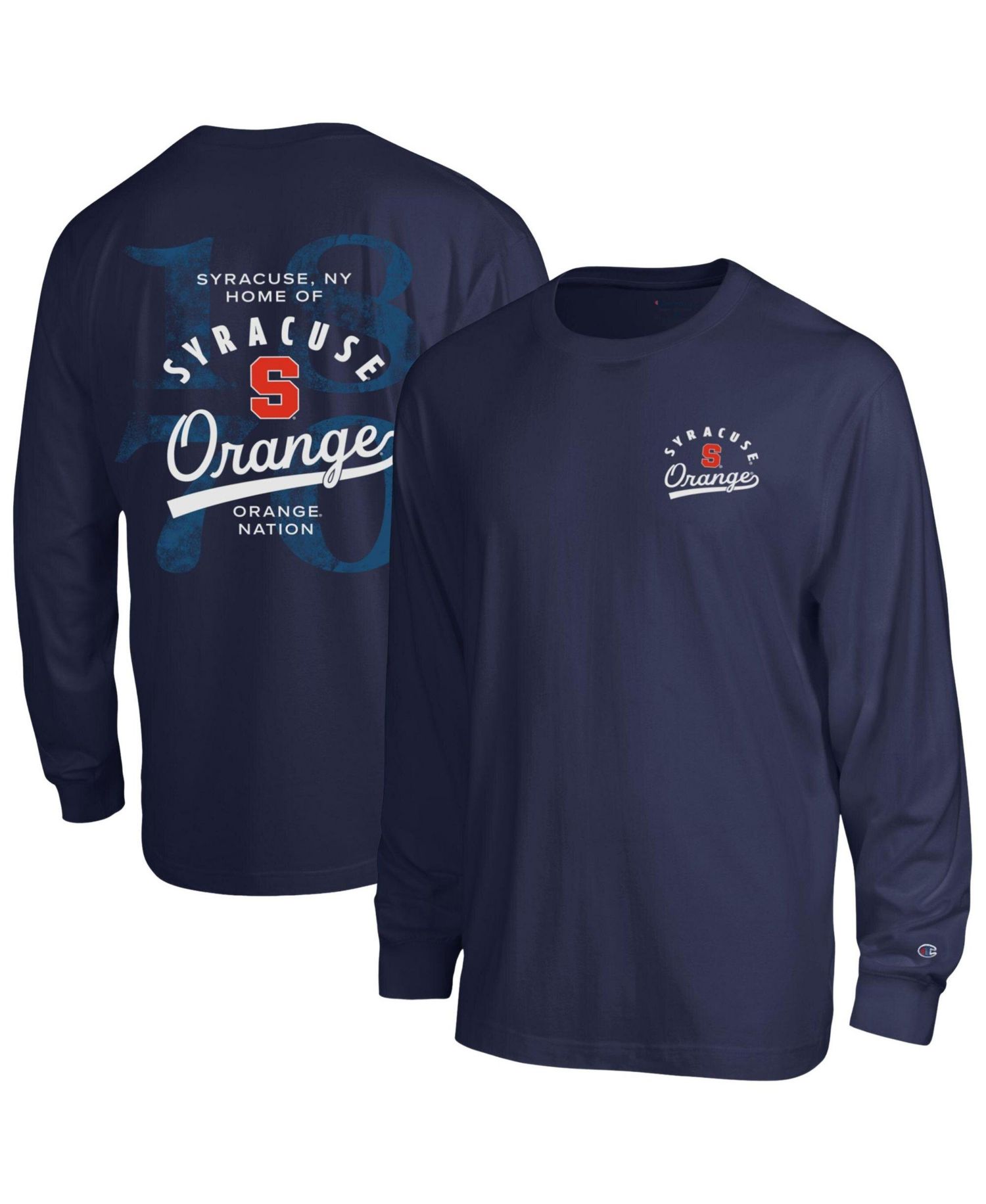 Men's Navy Syracuse Orange Laminated All-Star Long Sleeve T-Shirt