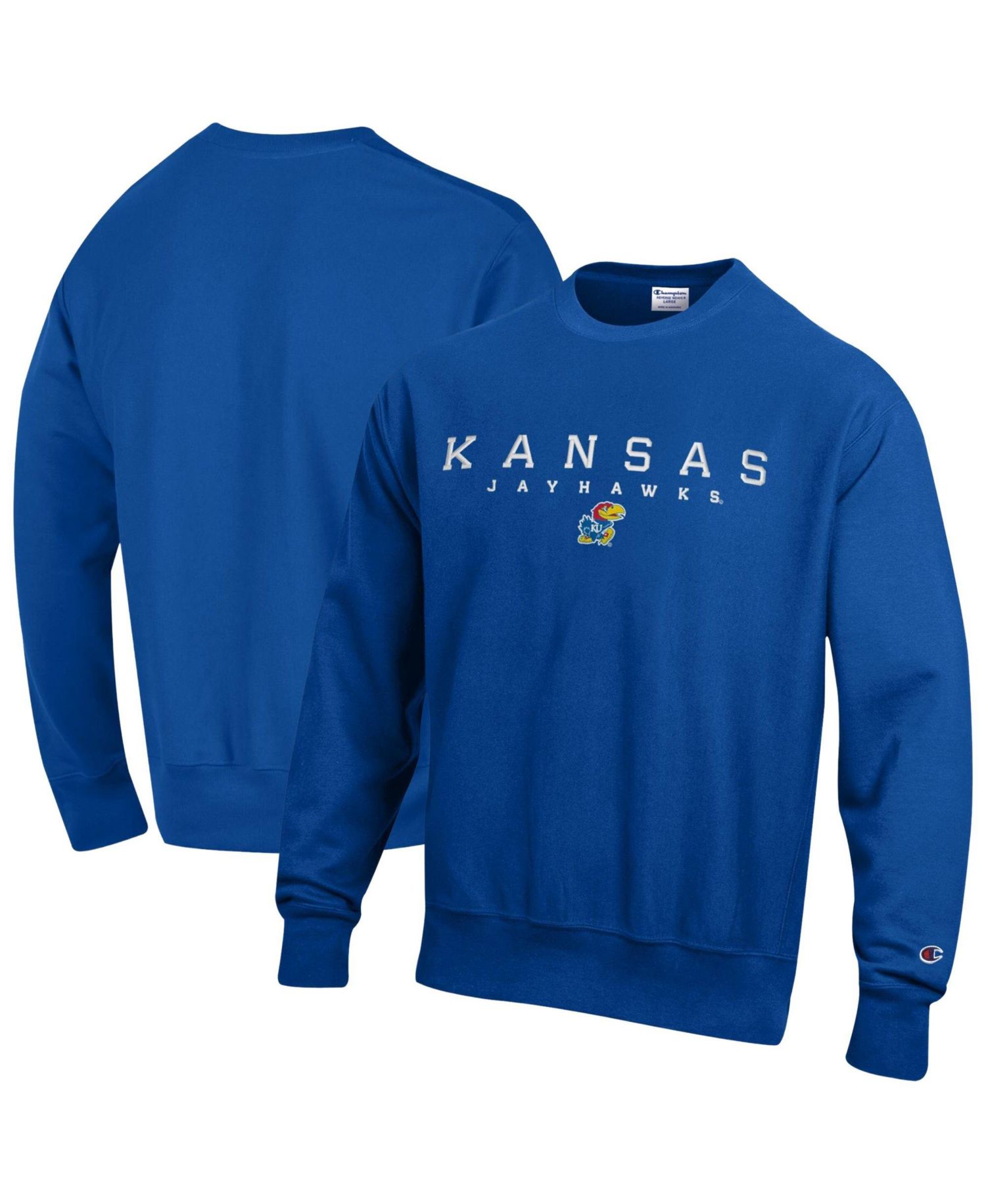 Men's Royal Kansas Jayhawks Relentless Reverse Weave Sweatshirt