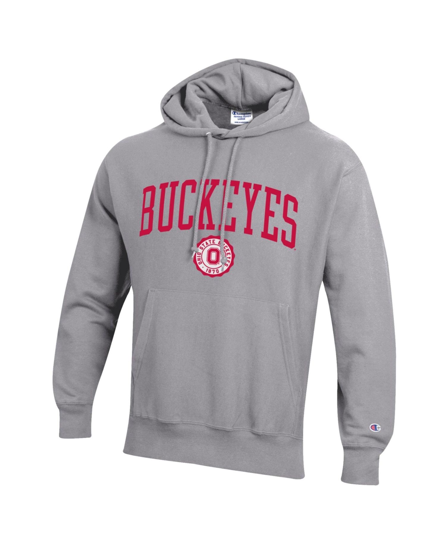 Men's Heather Gray Ohio State Buckeyes Established Reverse Weave Hoodie