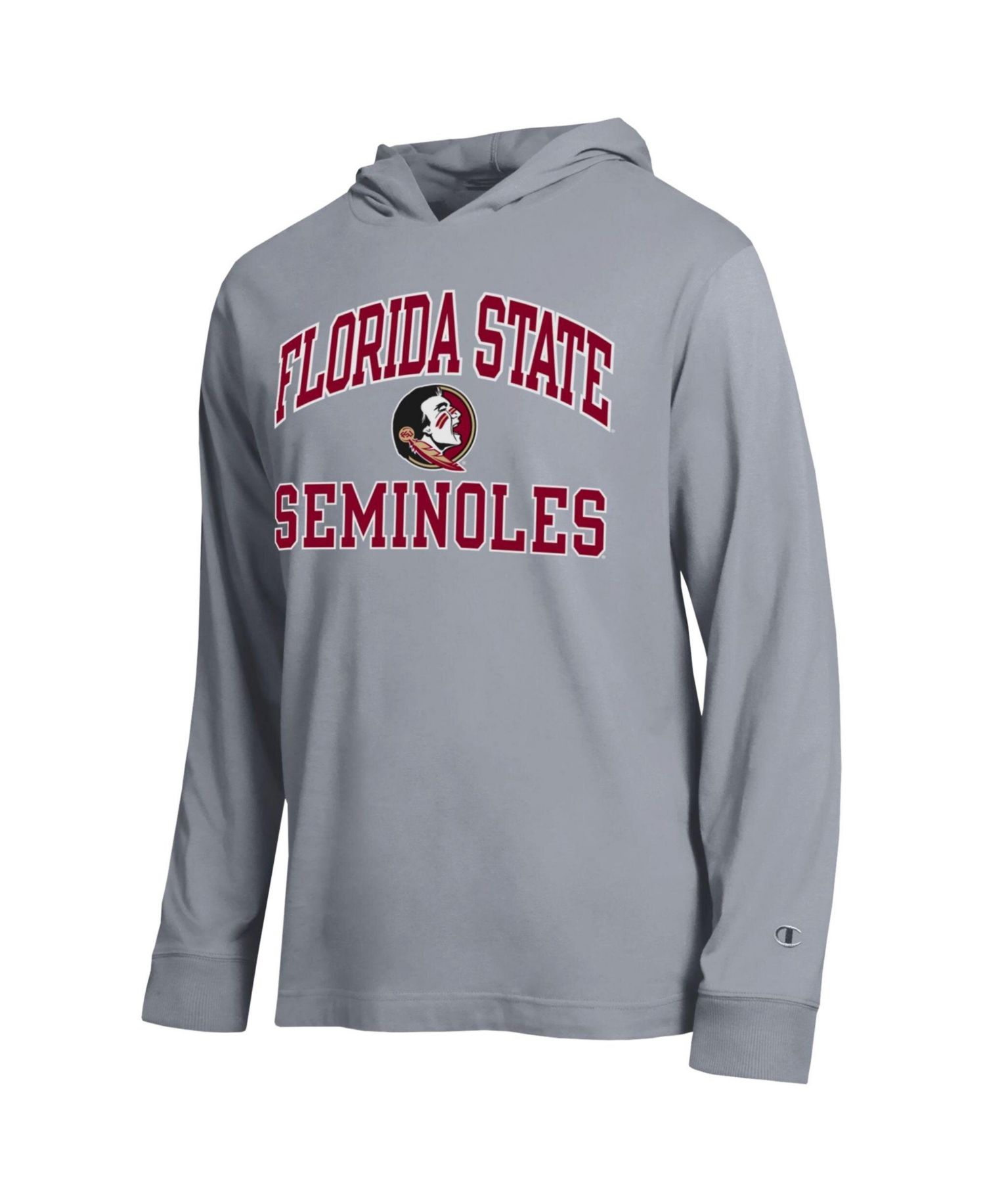 Men's Heather Gray Florida State Seminoles High Motor All-Star Long Sleeve Hooded T-Shirt