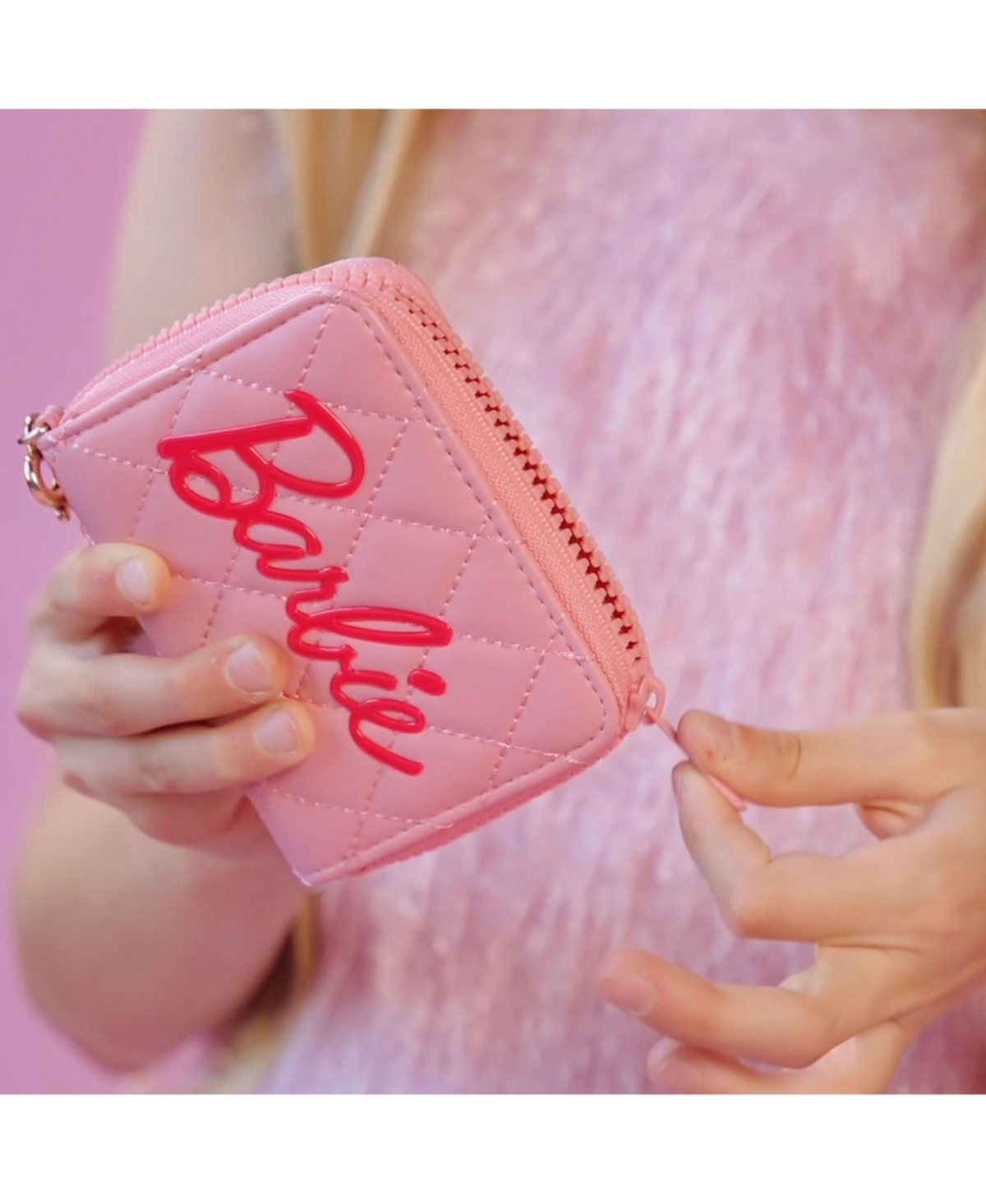 Barbie Quilted Kids Zip Wallet with Charm