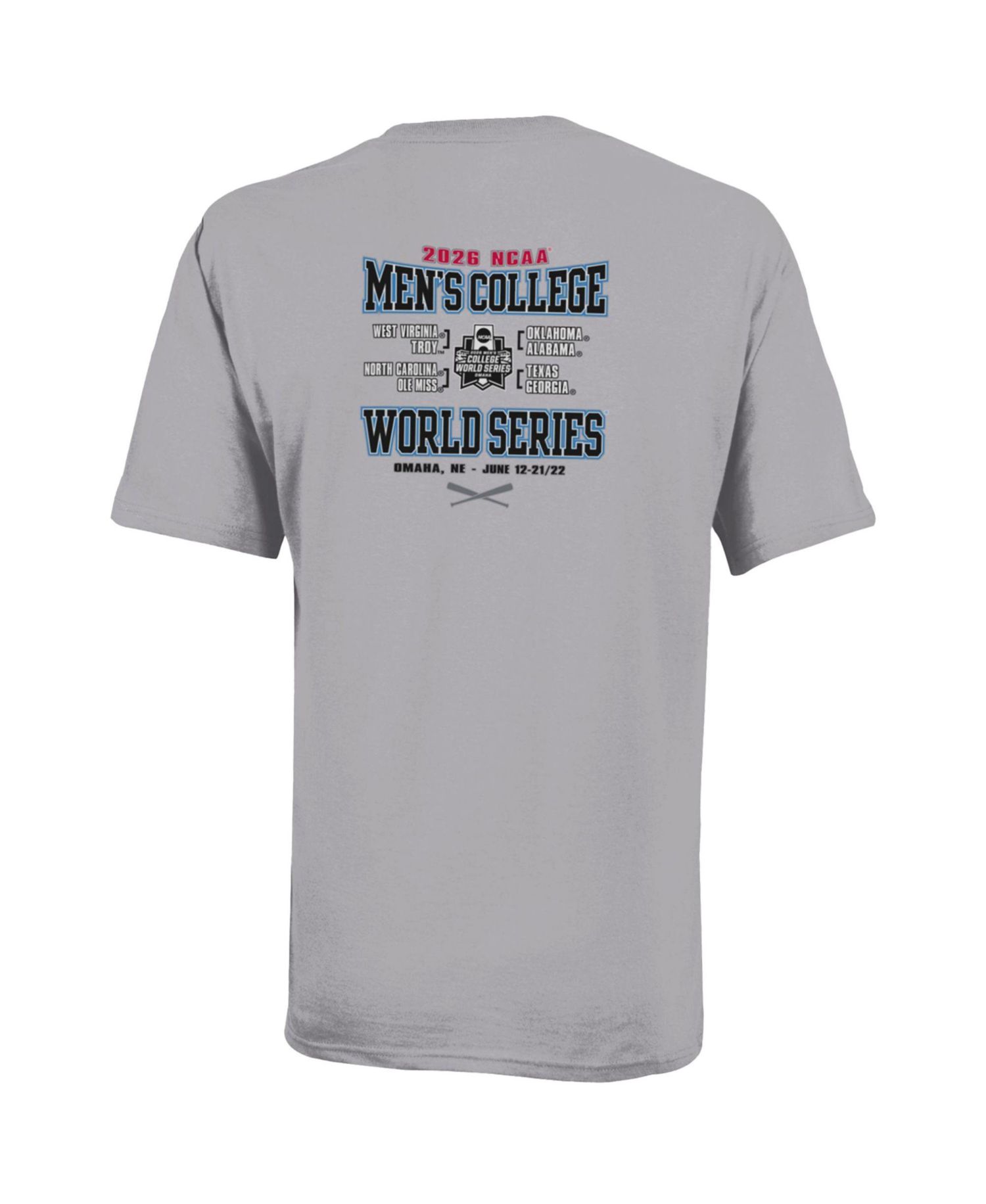 Big Boys and Girls Gray NCAA Merchandise 2026 NCAA Baseball Men's College World Series Champions Bracket T-Shirt