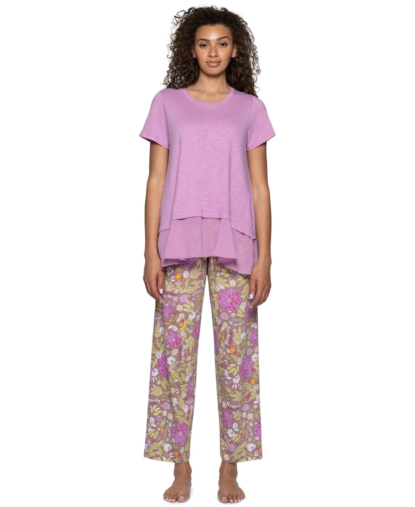 Женские брюки Hue Harvest Floral Pull-On Relaxed-Fit Lounge Pants, цвет: Antler — фото 2