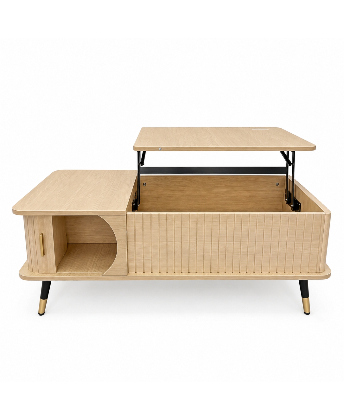 Streamdale Furniture Wood Lift Top Coffee Table with Hidden Compartment and Storage Shelf