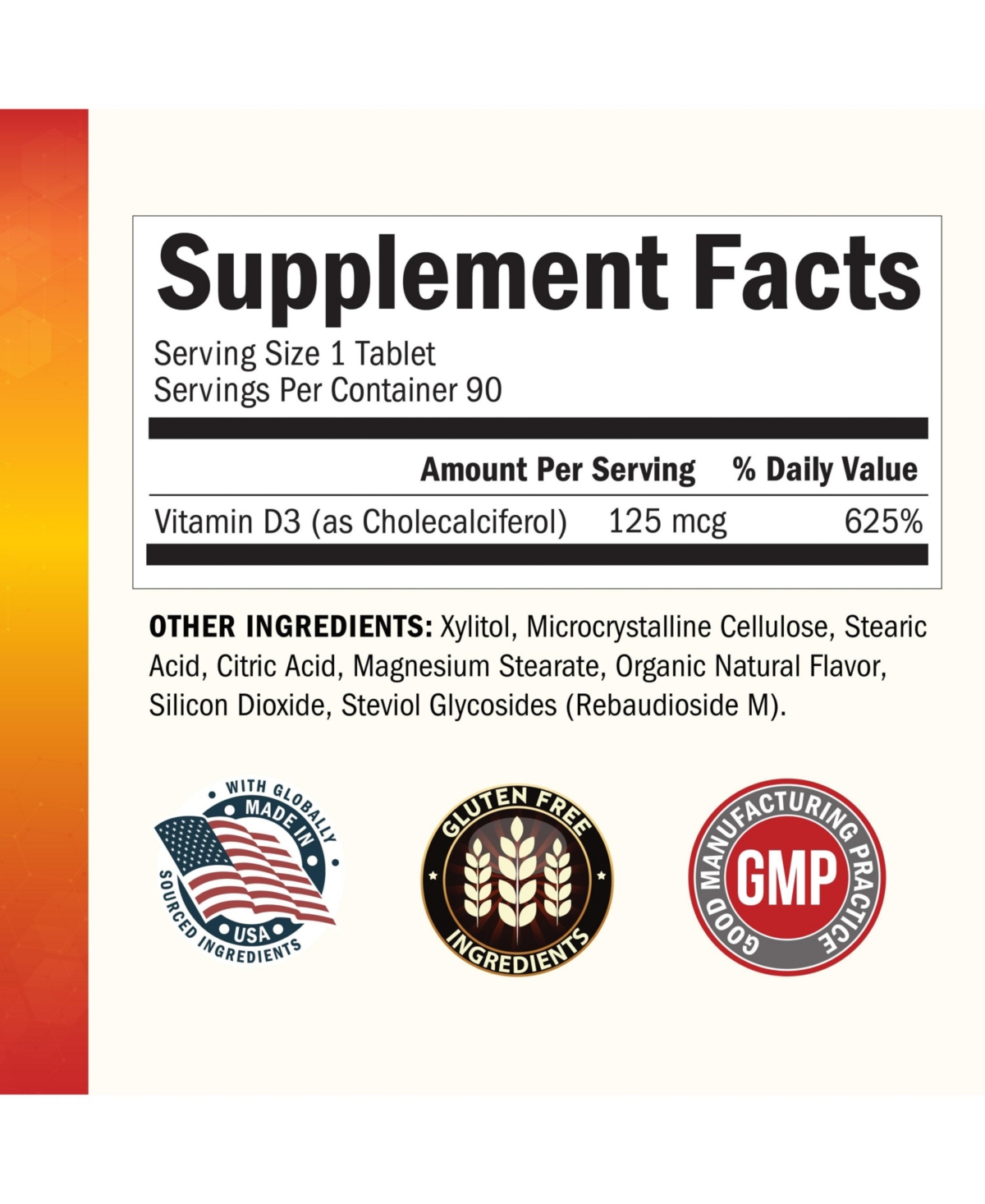 BioSchwartz Vitamin D3 5000 Iu 125 mcg Chewable Tablets, 90 Count